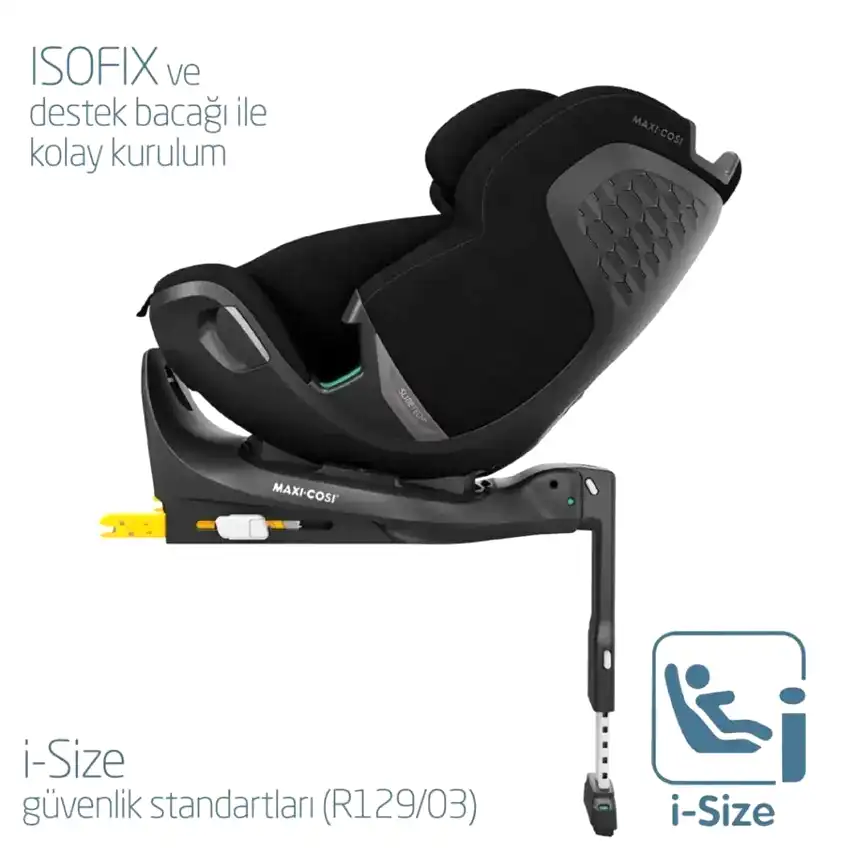 Maxi-Cosi Emerald 360 Pro I-size Araç Dışına Çıkabilen Isofix'li Dönebilir Yatabilir Slidetech Oto Koltuğu 0-36 Kg Authentic Black - 5