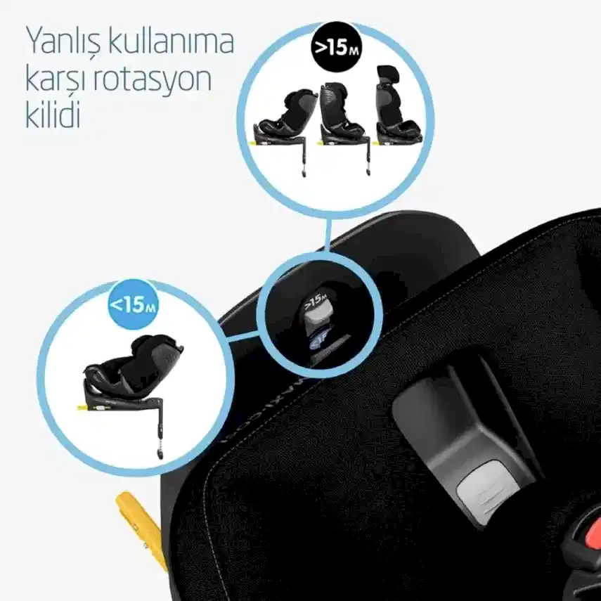 Maxi-Cosi Emerald 360 Pro I-size Araç Dışına Çıkabilen Isofix'li Dönebilir Yatabilir Slidetech Oto Koltuğu 0-36 Kg Authentic Black - 7