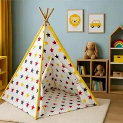 Ahşap Kızılderili Oyun Çadırı Stars