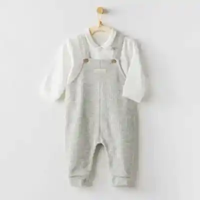 Andy Wawa Erkek Salopet Takımı Penguin Planet Ekru - Gri