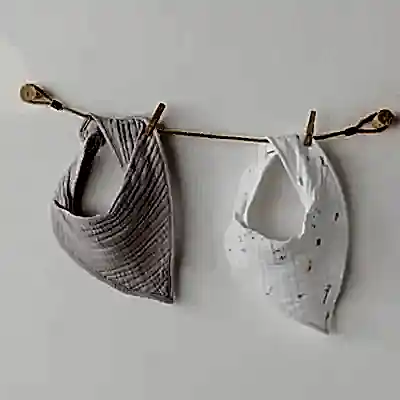 Andy Wawa Fular Önlük 2li Müslin Ocean Is My Happy Place Gri - Beyaz