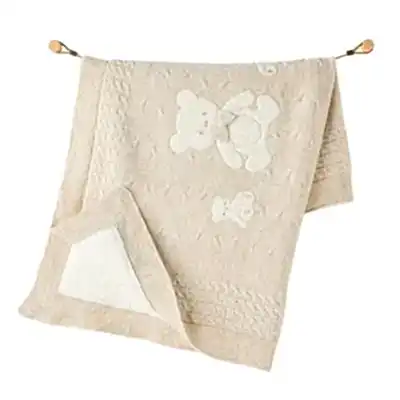 Andy Wawa Unisex Battaniye Triko 95x85cm Bej Melanj 