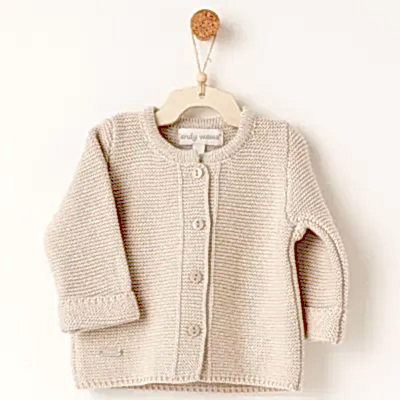 Andy Wawa Unisex Ceket Triko Basic  Bej