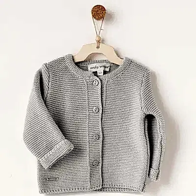 Andy Wawa Unisex Ceket Triko Basic  Gri Melanj