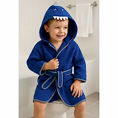 Angeltouch Unisex Bebek Bornozu Figürlü Mavi