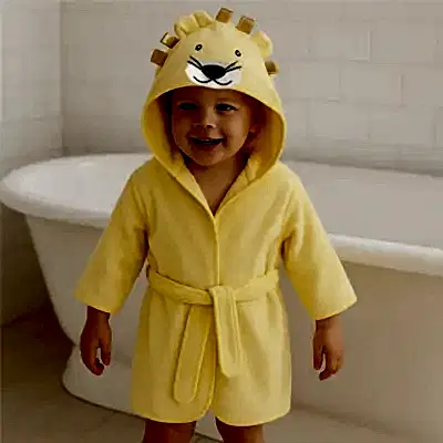 Angeltouch Unisex Bebek Bornozu Figürlü Sarı