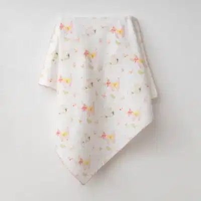 Baby Mammas Çok Amaçlı Bebek Müslin Örtü Kelebek 80x90cm Pembe