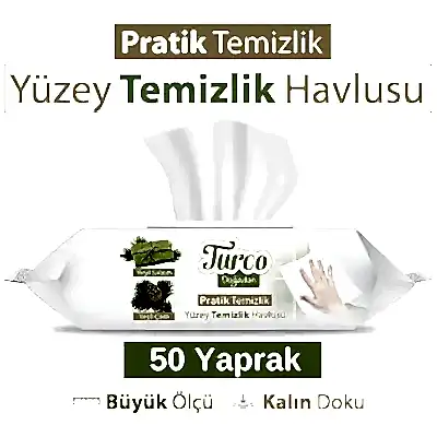 Baby Turco Doğadan Yer Temizlik Havlusu Yeşil Sabun 50li