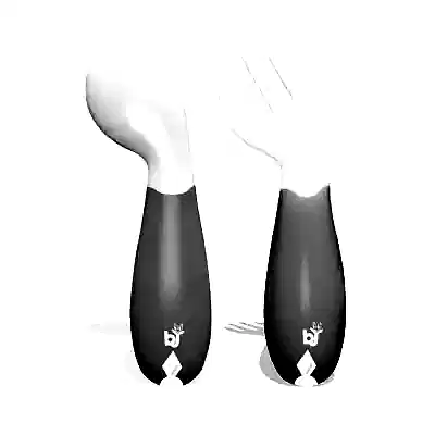 Babyjem Açılı Mama Çatal Kaşık Seti Gri