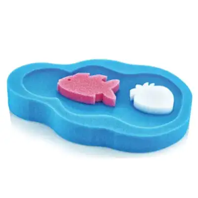 Babyjem Bebek Küvet Süngeri (Banyo Süngeri Hediyeli) Mavi