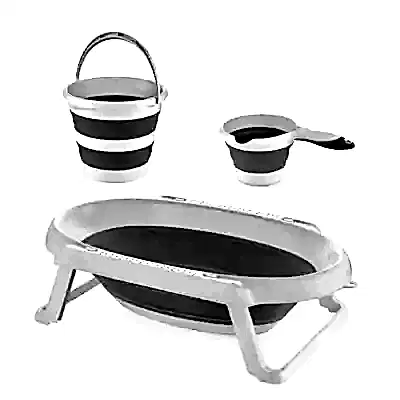 Babyjem Katlanabilen Bebek Banyo Seti 3lü Gri