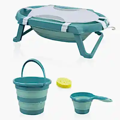 Babyjem Katlanır Banyo Seti 5li Yeni Turkuaz 