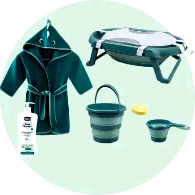 Babyjem Katlanır Bornozlu Banyo Seti 1-2 Yaş