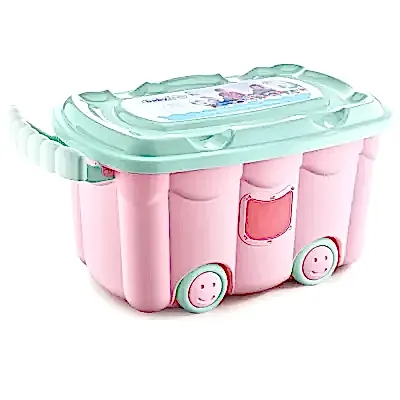 Babyjem Tekerlekli Oyuncak Kutusu Pembe