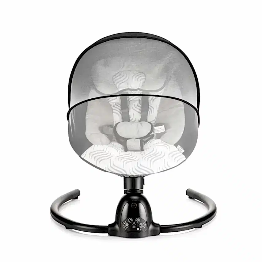 Bagi Dastana Black Otomatik Sallanır Müzikli Zaman Ayarlı Ana Kucağı Black  - 9