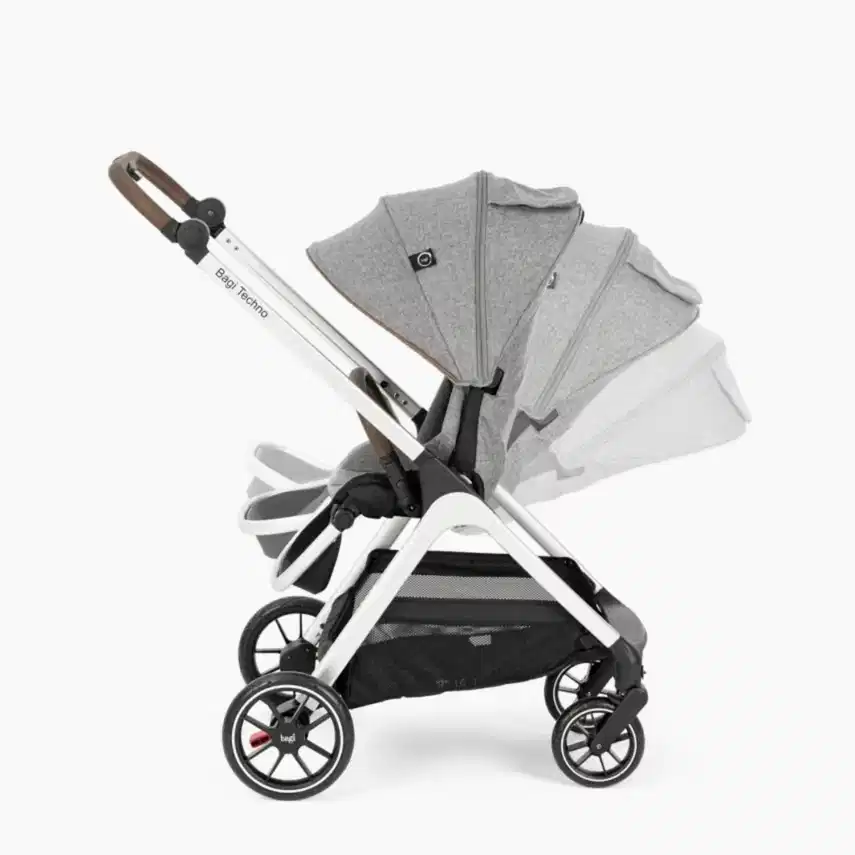 Bagi Techno Autofold Çift Yönlü Kolay Katlanabilir Bebek Arabası Gri - 8