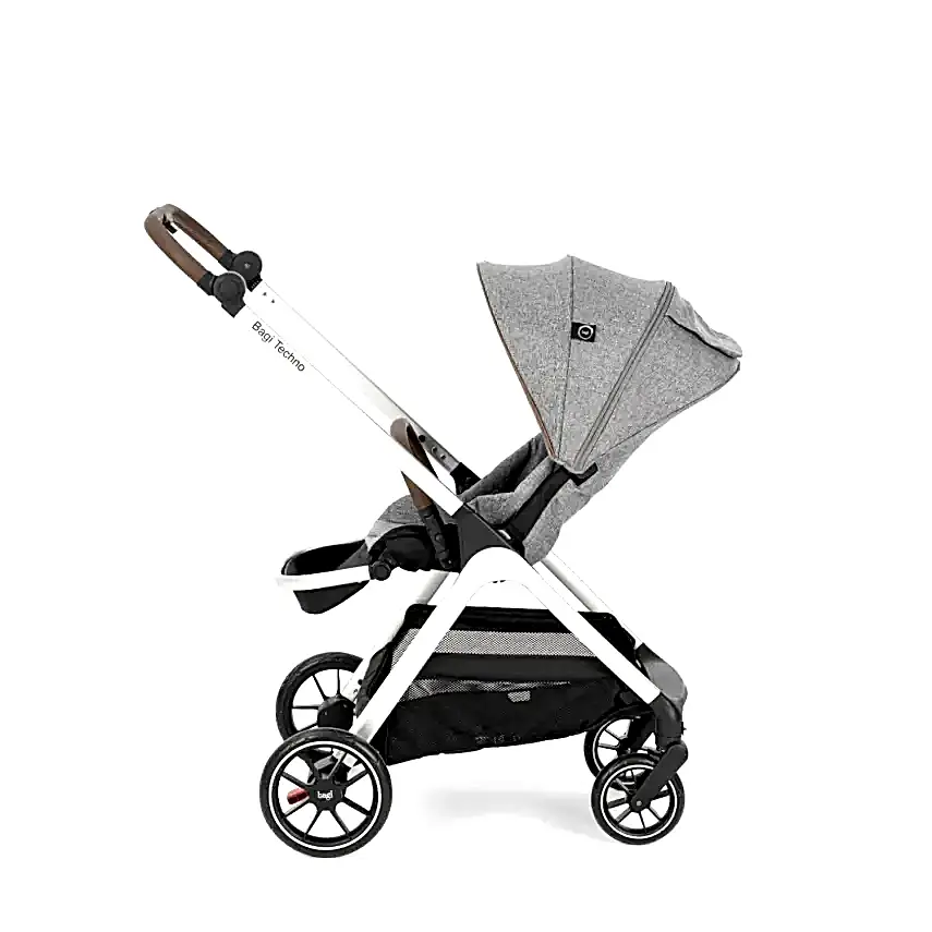 Bagi Techno Autofold Çift Yönlü Kolay Katlanabilir Bebek Arabası Gri - 7