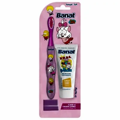 Banat Kral Şakir Çocuk Ağız Bakım Seti 25 ml Diş Macunlu Yumuşak
