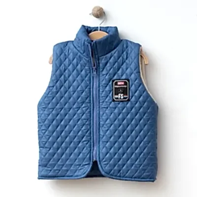 Bebolly Erkek Yelek Baklava Desenli İndigo