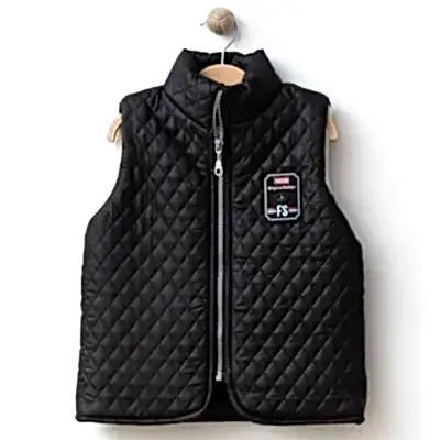 Bebolly Erkek Yelek Baklava Desenli Siyah