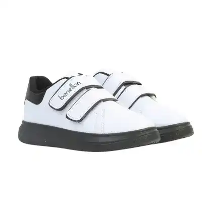 Benetton Erkek Çocuk Spor Ayakkabı Suni Deri Beyaz - Siyah