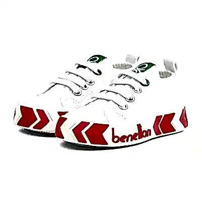 Benetton Kız Ayakkabı Spor Patik Beyaz - Fuşya