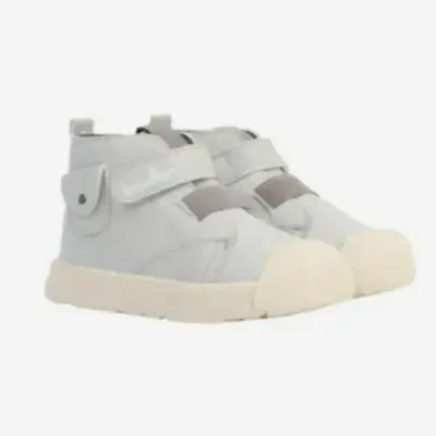 Benetton Unisex Bebek Bot Suni Deri Gri 