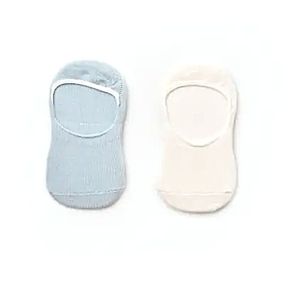 Bibaby Erkek Organik Babet Çorap 2li Basic Mavi - Ekru