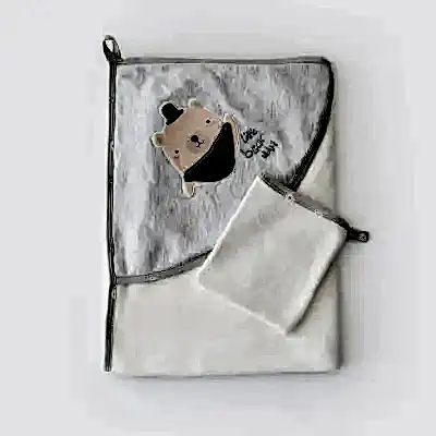 Bibaby Erkek Organik Havlu Hug Me Bear Kar Melanj