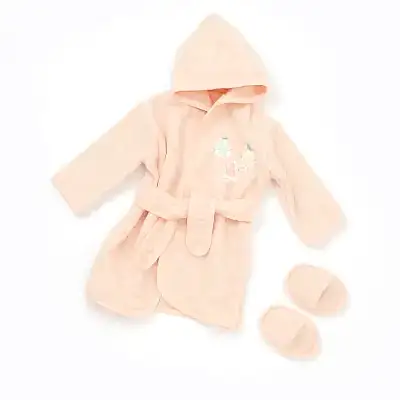 Bibaby Kız Bornoz Takımı Happy Fruits Somon