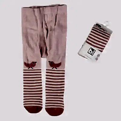 Bibaby Kız Çorap Külotlu Desenli Pembe - Kuş