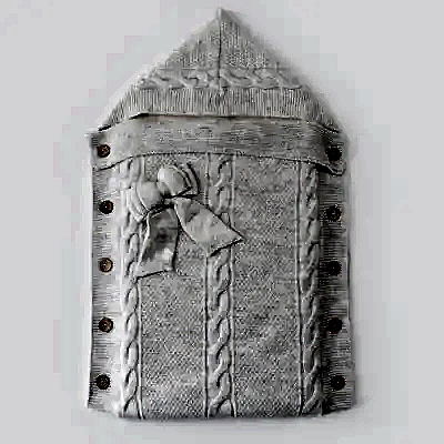 Bibaby Kız Kundak Triko Fiyonklu Gri