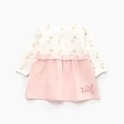 Bibaby Kız Organik Elbise The Flowers Ekru - Pembe