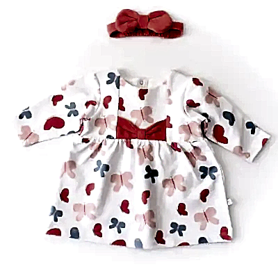 Bibaby Kız Organik Elbise Wild Flowers Coral
