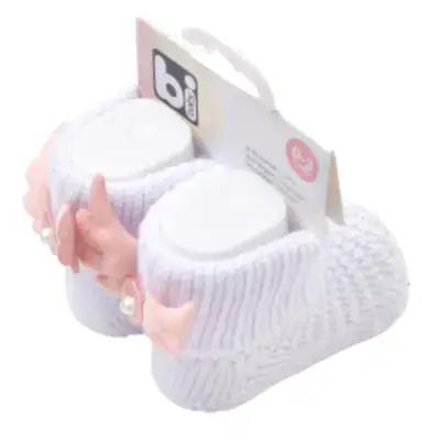 Bibaby Kız Patik Çorap Angel Beyaz - Somon
