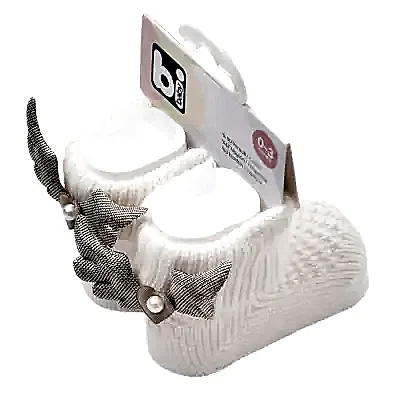 Bibaby Kız Patik Çorap Angel Ekru - Gri