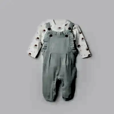 Bibaby Organik Salopet Tulum Pretty Ears Bunny Mint