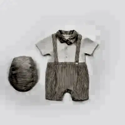 Bibaby Salopet Şortlu Royal Kasketli Bej