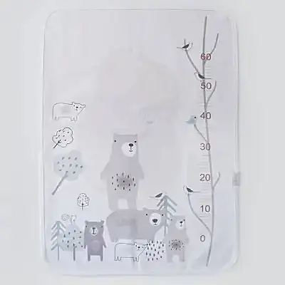 Bibaby Unisex Alt Açma Muşamba Bear Family Ekru