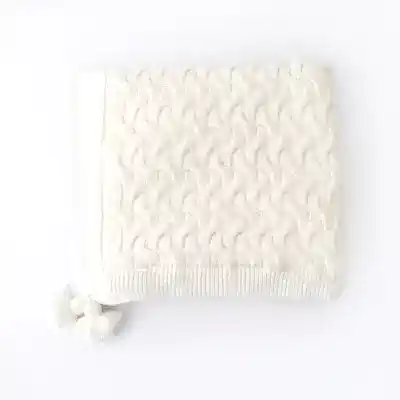 Bibaby Unisex Battaniye Hasır Triko Ekru 