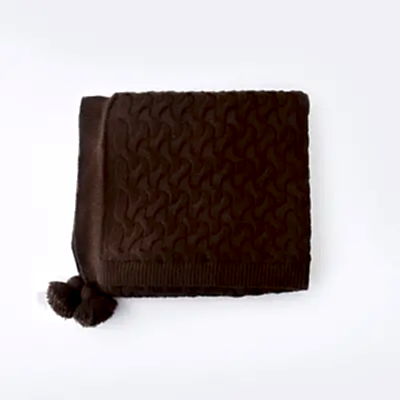 Bibaby Unisex Battaniye Hasır Triko Kahverengi 