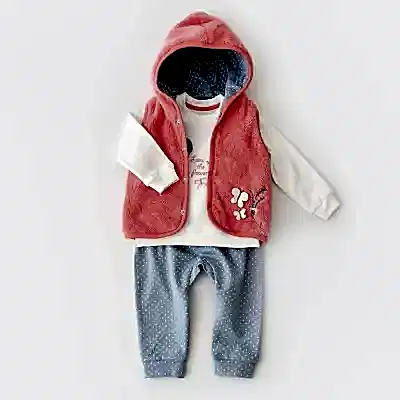 Bibaby Unisex Organik 3lü Takım Wild Flowers Coral