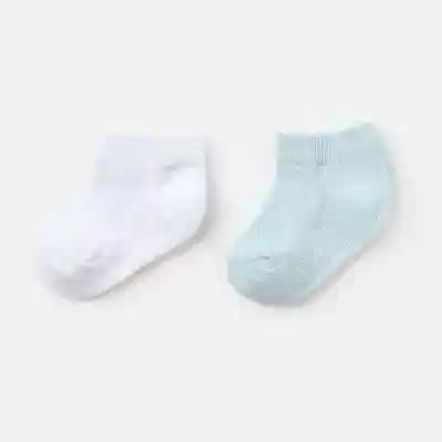 Bibaby Unisex Organik Çorap Soket 2li Summer Mavi - Beyaz