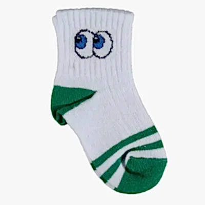 Bibaby Unisex Organik Çorap Soket Kısa Eyes Yeşil