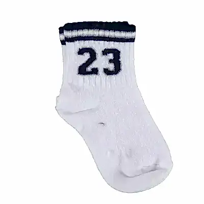 Bibaby Unisex Organik Çorap Soket Kısa Number Beyaz