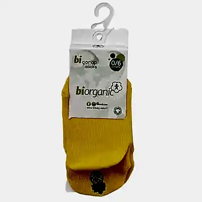 Bibaby Unisex Organik Çorap Soket Sneakers Cute Sarı