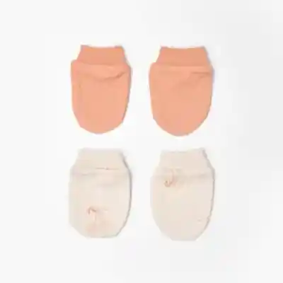 Bibaby Unisex Organik Eldiven 2li Hello Safari Ekru - Kiremit