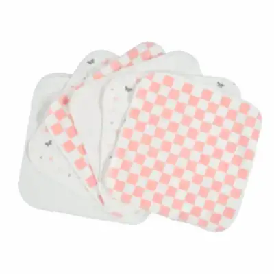 Bibaby Unisex Organik Mendil 6lı Penye Desenli Pembe