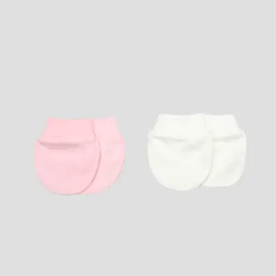 Bistyle 2li Kız Bebek  Eldiven Penye Basic Ekru - Pembe
