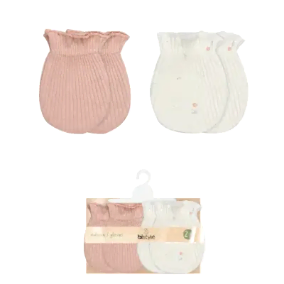 Bistyle Eldiven 2li Bloom White Ekru - Gül Kurusu